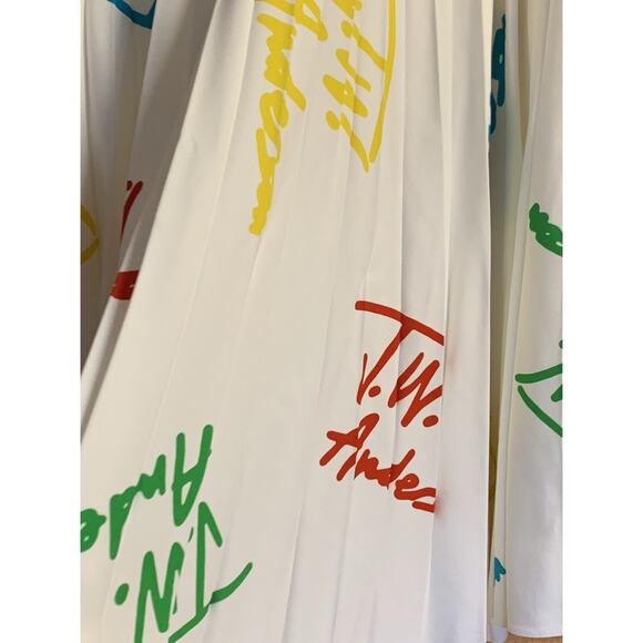 J.W. Anderson Multi Color Pleated Logo Skirt Size 6 - Picture 4 of 9